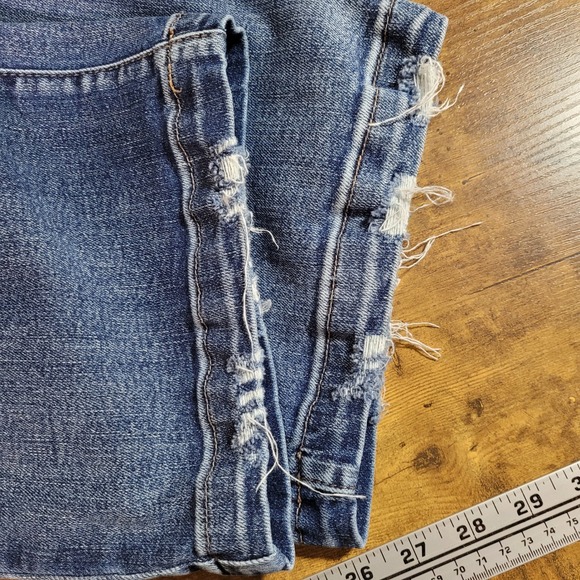 Judy Blue 18W Wide Leg Cropped Jeans Distressed Blue Denim 35x23 - Picture 10 of 13